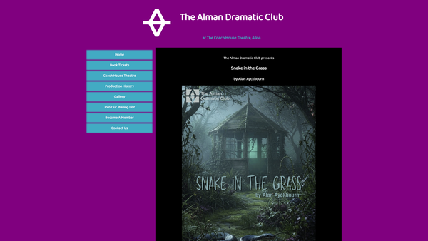 Screenshot of the The Alman Dramatic Club website