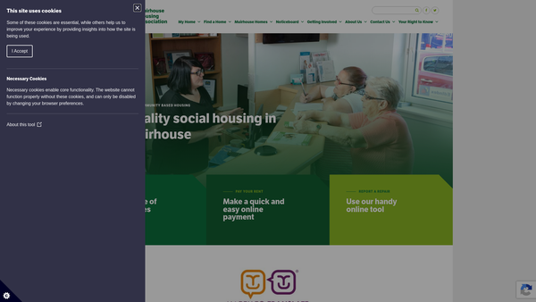 Screenshot of the Muirhouse Housing Association Limited website
