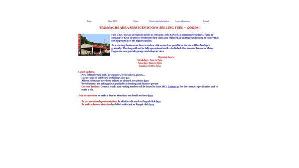 Screenshot of the Trossachs Area Community Transport website