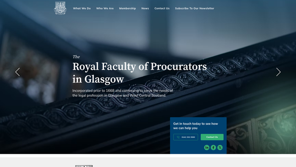 Screenshot of the James Caldwell Bequest website