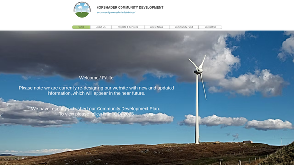 Screenshot of the Horshader Community Development website