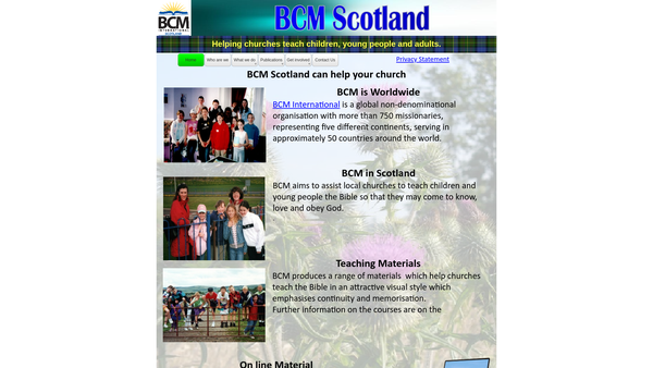 Screenshot of the BCM International UK (Anchor) Trust website