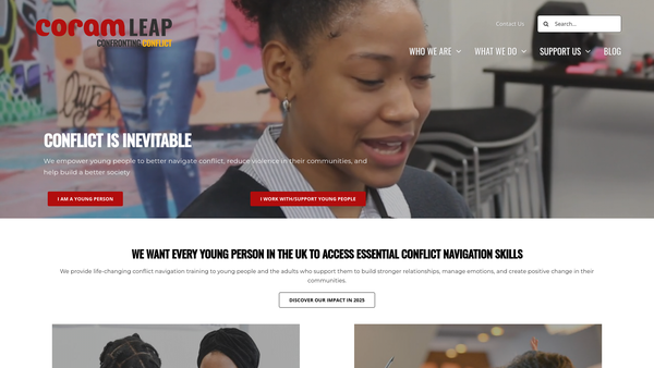 Screenshot of the Leap Confronting Conflict website
