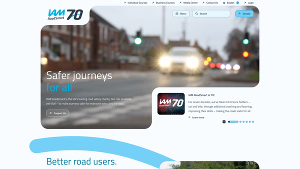 Screenshot of the The Institute of Advanced Motorists Limited website