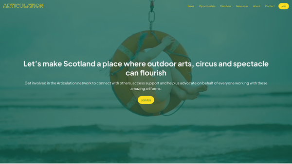 Screenshot of the Articulation Arts Ltd website
