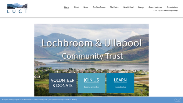 Screenshot of the Lochbroom and Ullapool Community Trust Limited website