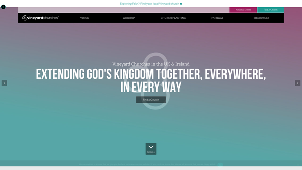 Screenshot of the Vineyard Churches UK and Ireland website