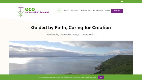 Screenshot of the Eco-Congregation Scotland website