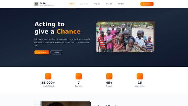 Screenshot of the El-Amin Kibera Development Association website