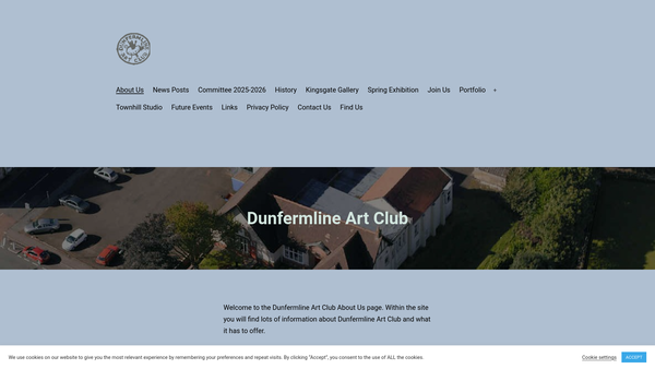 Screenshot of the Dunfermline Art Club website