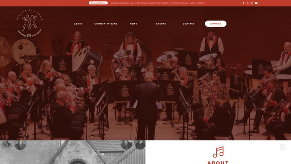 Screenshot of the Granite City Brass website