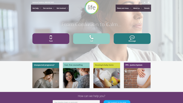 Screenshot of the Life 2009 website