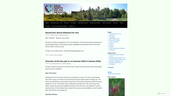 Screenshot of the North Kelvin Meadow Campaign website