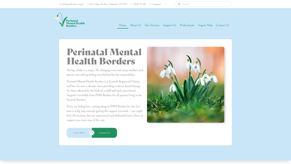 Screenshot of the PMH Borders website