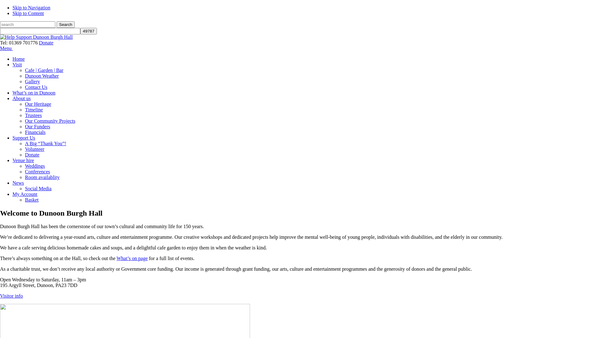Screenshot of the Dunoon Burgh Hall Trust website