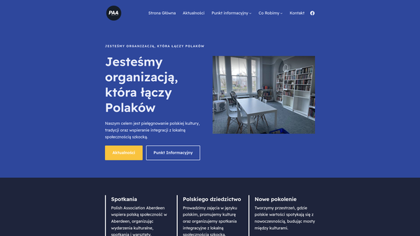 Screenshot of the Polish Association Aberdeen website