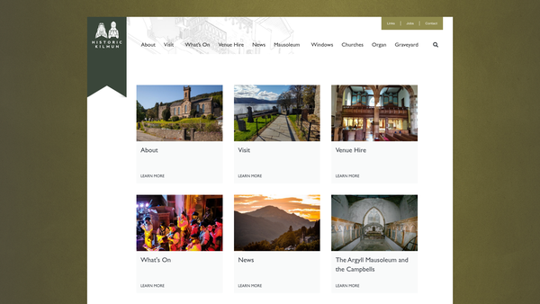 Screenshot of the The Argyll Mausoleum Limited website