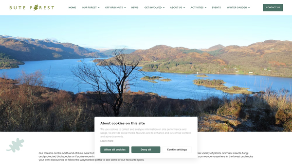 Screenshot of the Bute Community Land Company website