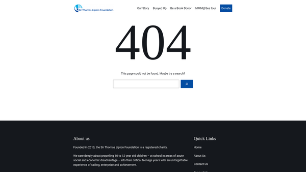 Screenshot of the Sir Thomas Lipton Foundation website