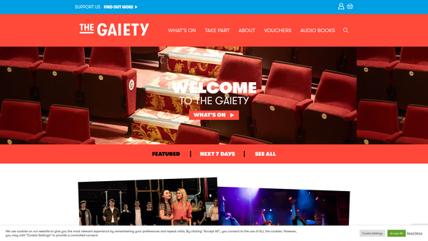 Screenshot of the Ayr Gaiety Partnership website