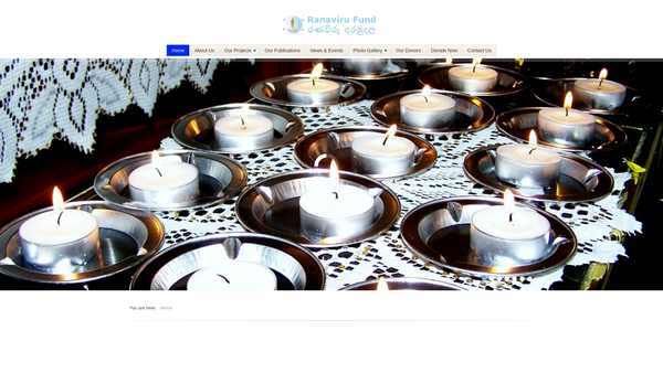 Screenshot of the Ranaviru Fund website