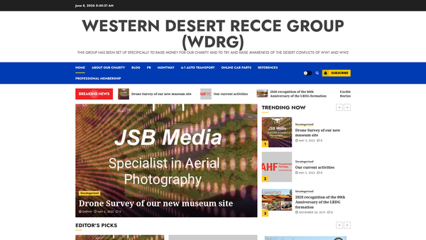Screenshot of the Western Desert Recce Group SCIO website