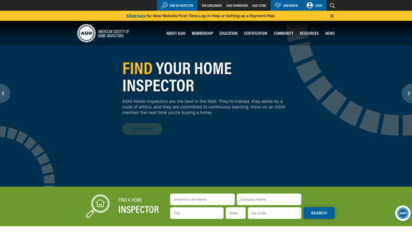 Screenshot of the Association of Serving the Humanity International (ASHI) website