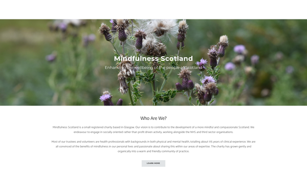 Screenshot of the Mindfulness Scotland website