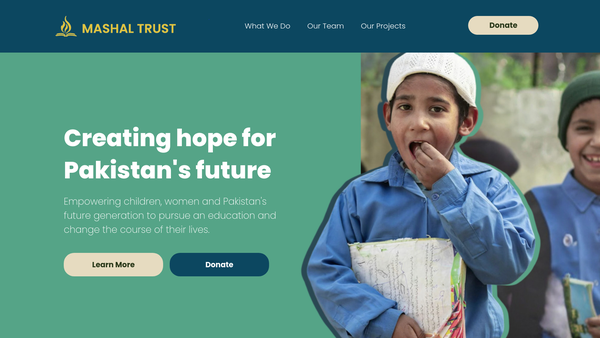 Screenshot of the Mashal Trust website