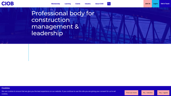 Screenshot of the The Chartered Institute of Building website