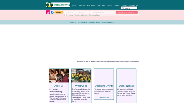 Screenshot of the Women's Federation for World Peace - Scotland website