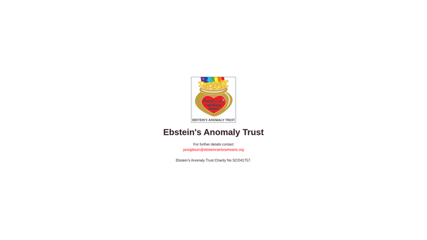 Screenshot of the Rebecca's Rainbow Heart Ebstein's Anomaly Trust website