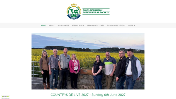 Screenshot of the Royal Northern Agricultural Society website