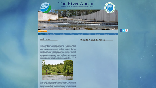 Screenshot of the River Annan Trust website
