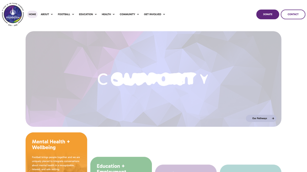 Screenshot of the The Falkirk Football Community Foundation website