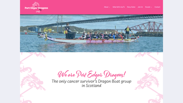 Screenshot of the Paddlers for Life, Port Edgar Dragons website