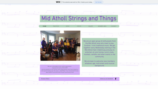 Screenshot of the Mid Atholl Strings and Things website