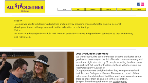 Screenshot of the All Together Edinburgh website
