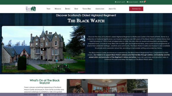 Screenshot of the Friends Of The Black Watch Castle and Museum website
