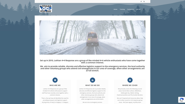 Screenshot of the Lothian 4x4 Response website