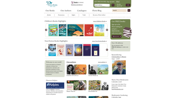 Screenshot of the Floris Books Trust Limited website