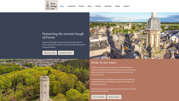 Screenshot of the Forres Heritage Trust website