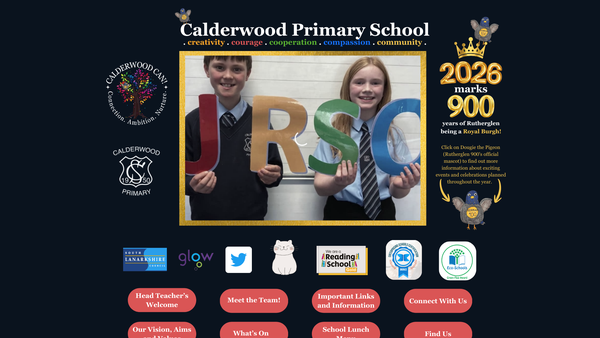 Screenshot of the Calderwood Parent Council website