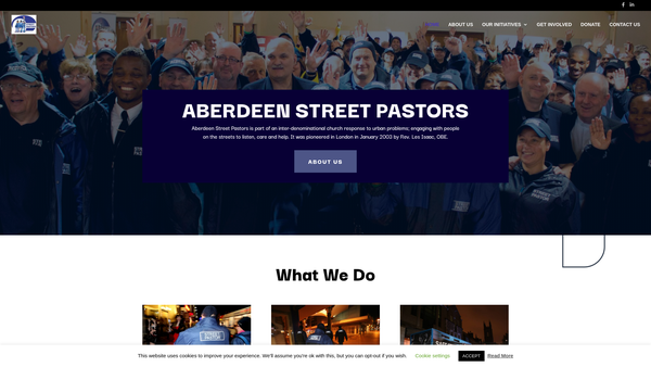 Screenshot of the Aberdeen Street Pastors website