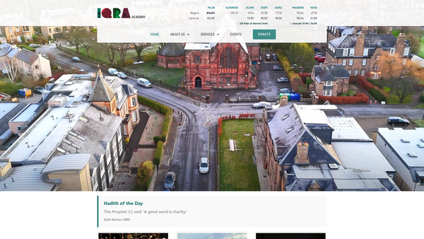 Screenshot of the IQRA Academy Edinburgh website