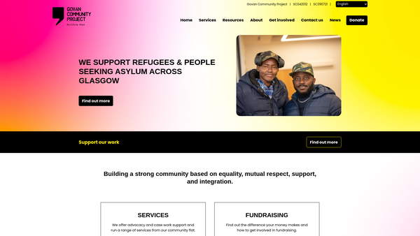 Screenshot of the Govan Community Project website