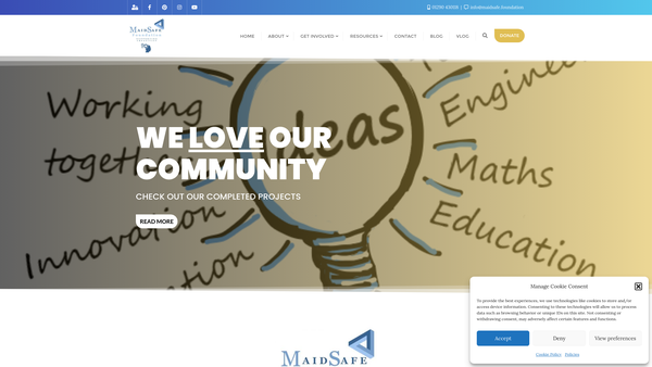 Screenshot of the The Maidsafe Foundation website