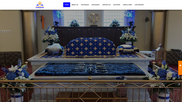 Screenshot of the The Bhat Sikh Gurdwara and Community Association Edinburgh website