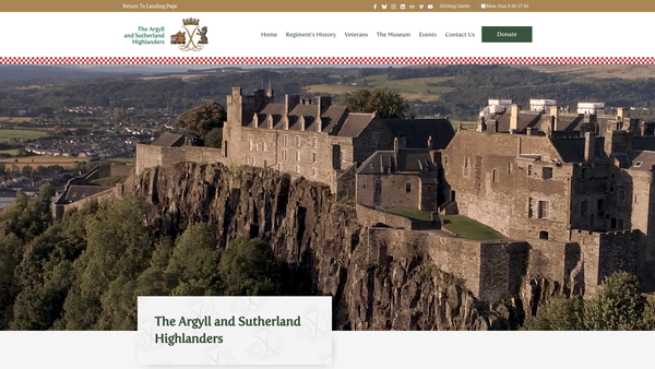 Screenshot of the The Argyll and Sutherland Highlanders Museum Trust website