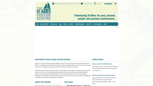 Screenshot of the The St Abbs Visitor Centre website